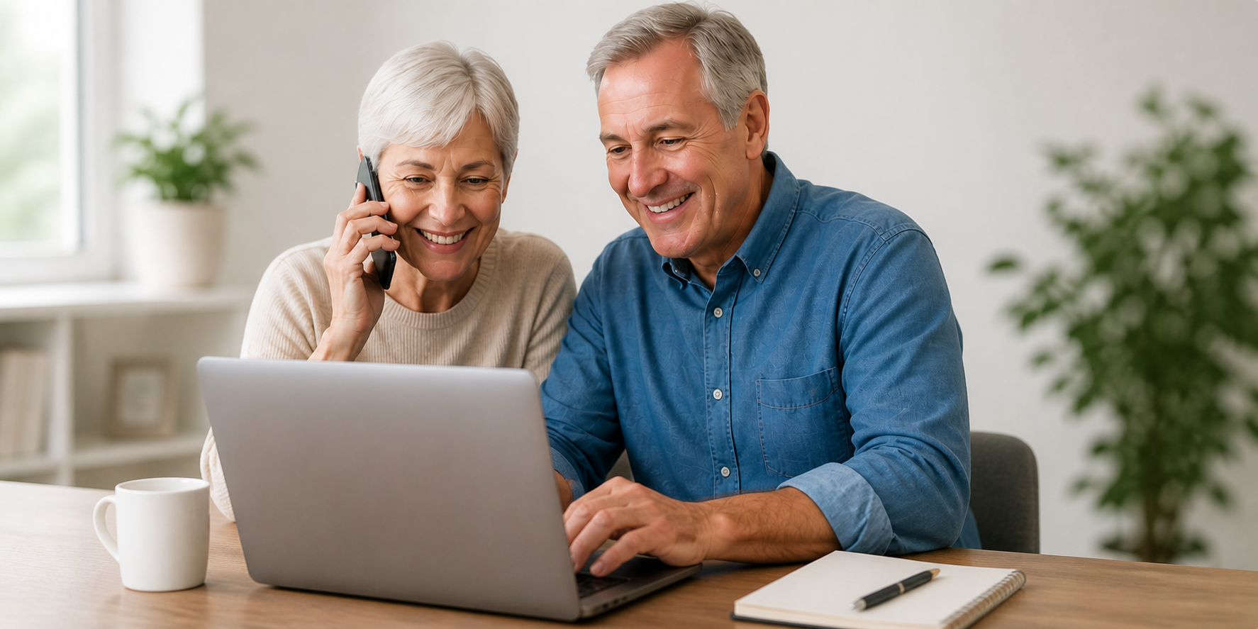 Senior couple requesting a free final expense insurance quote